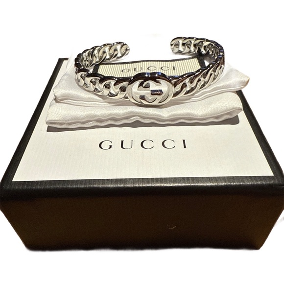 Gucci Jewelry - Gucci Vintage Sterling Silver  Chain Bangle Bracelet